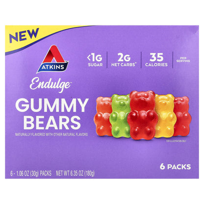 Atkins, Endulge™, Gummy Bears, 6 Packs, 1.06 oz (30 g) Each