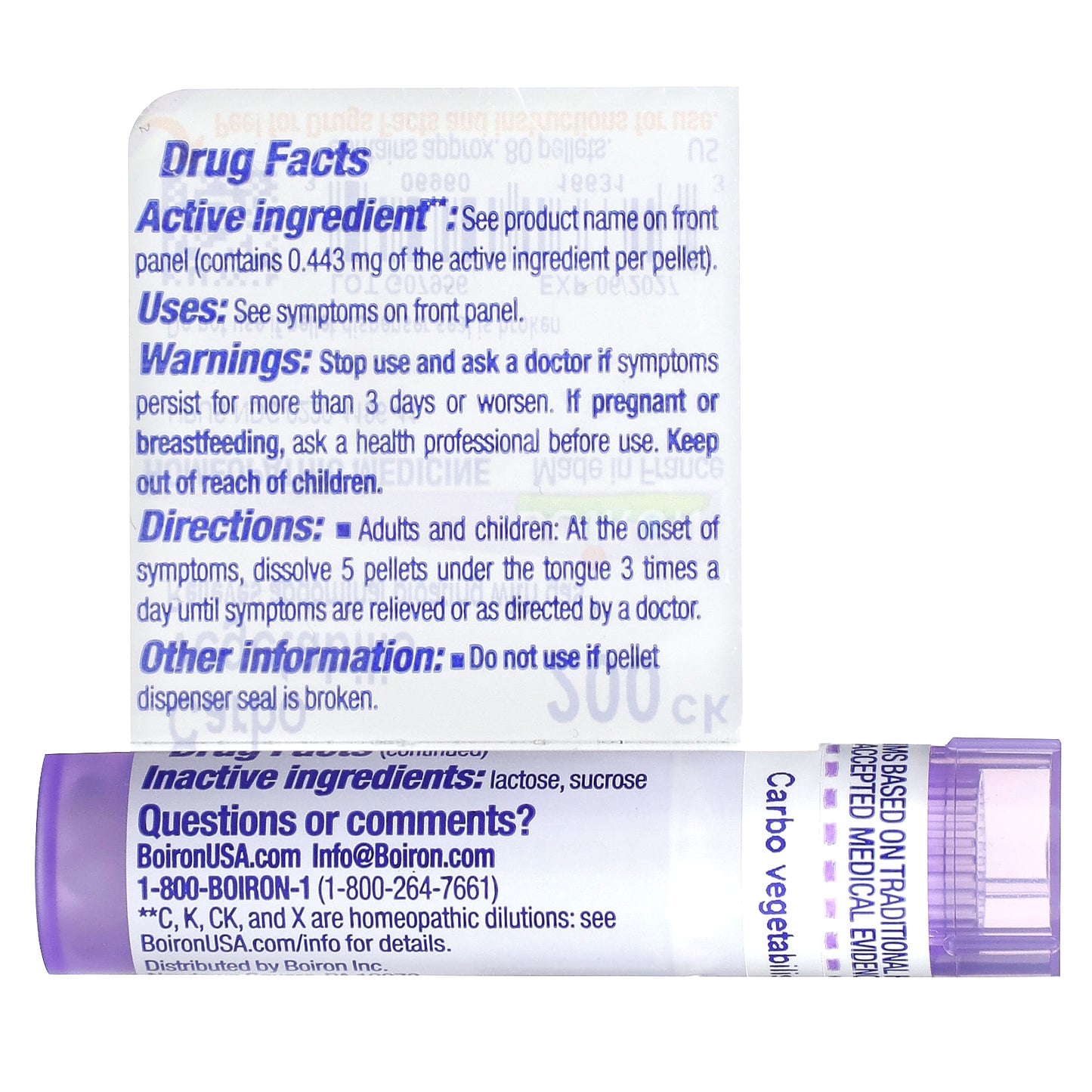 Boiron, Carbo Vegetabilis, 200CK, Bloat & Gas Relief, Approx 80 Pellets