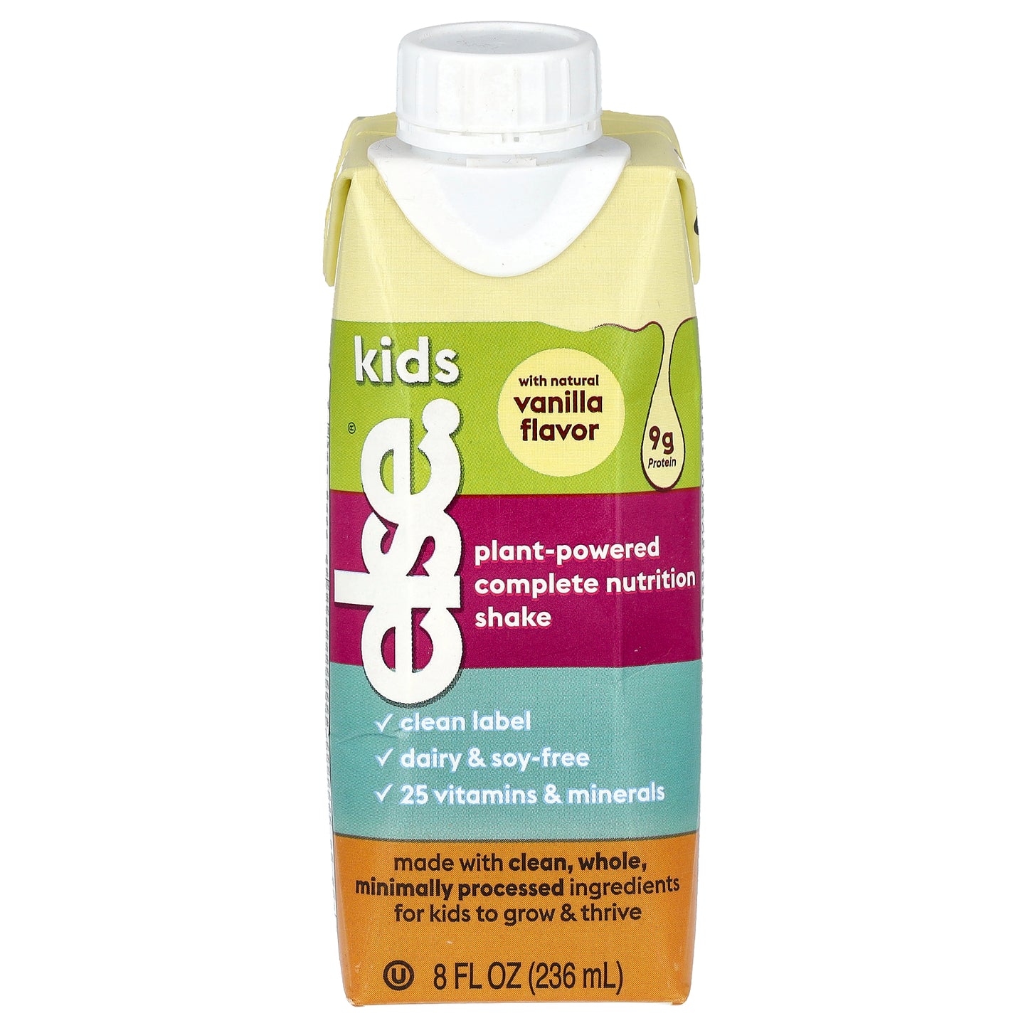 Else, Kids, Plant-Powered Complete Nutrition Shake, Vanilla, 4 Cartons, 8 fl oz (256 ml) Each