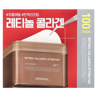 MEDIHEAL, Retinol Collagen Lifting Pad, Day & Night, 100 Pads