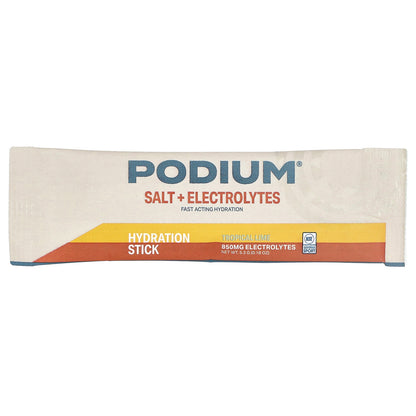 Podium Nutrition, Salt + Electrolytes, Hydration Sticks, Tropical Lime, 6 Sticks, 0.18 oz (5.3 g) Each