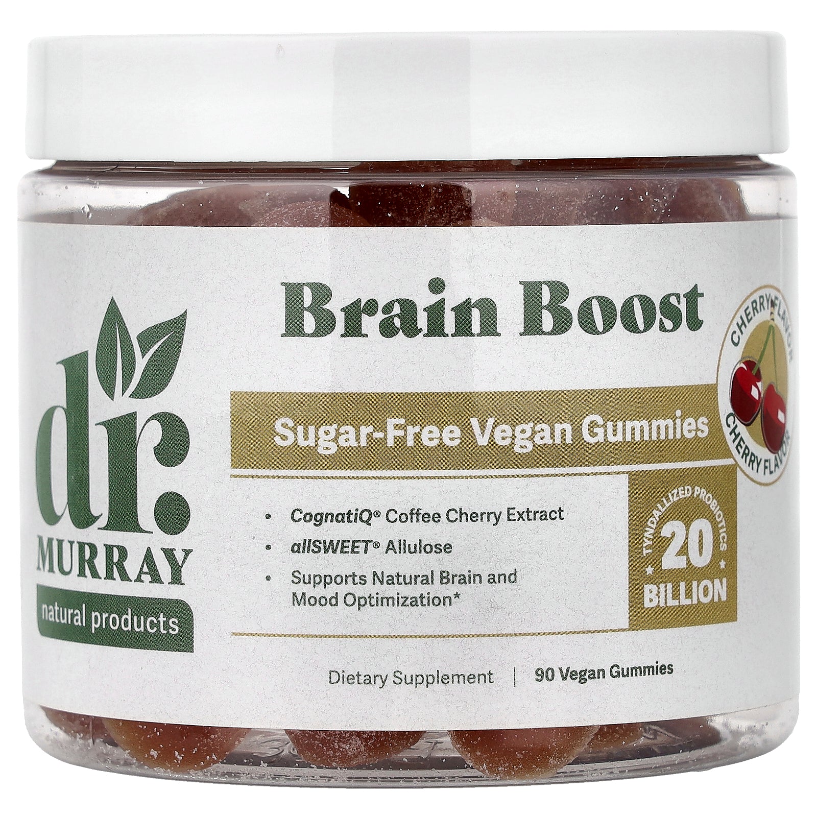 Dr. Murray's, Brain Boost Gummies, Cherry, 90 Vegan Gummies