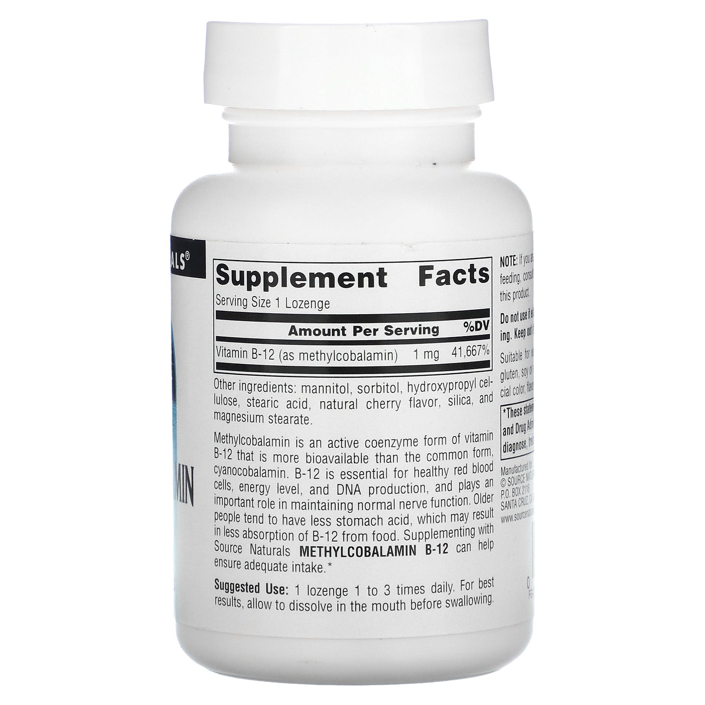 Source Naturals, MethylCobalamin, Cherry, 1 mg, 240 Lozenges
