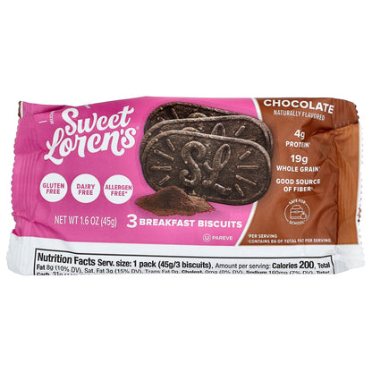 Sweet Loren's, Breakfast Biscuits, Chocolate, 5 Packs, 1.6 oz (45 g) Each