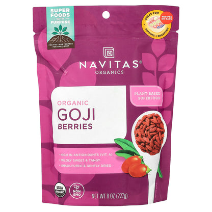 Navitas Organics, Organic Goji Berries, 8 oz (227g)