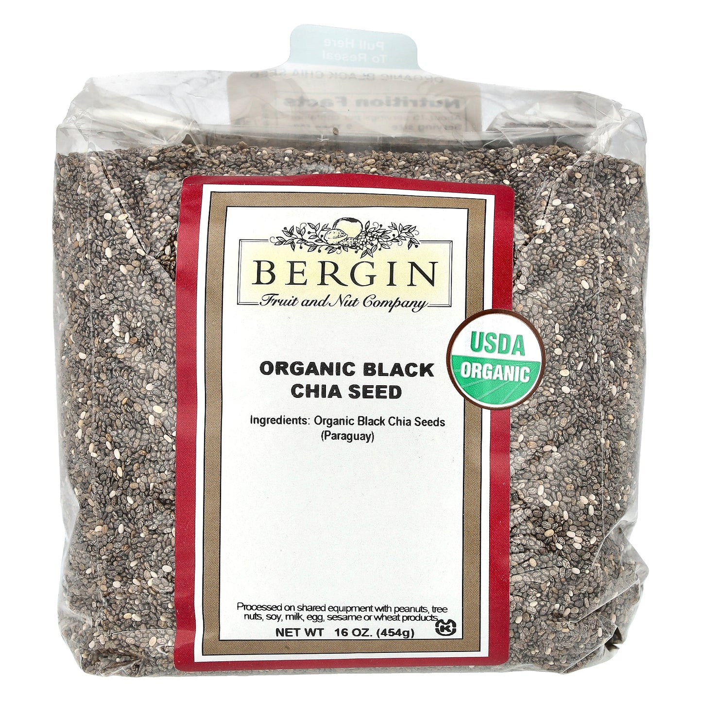 Bergin Fruit and Nut Company, Organic Black Chia Seed, 16 oz (454 g)