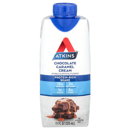 Atkins, Protein-Rich Shake, Chocolate Caramel Cream, 4 Shakes, 11 fl oz (325 ml) Each