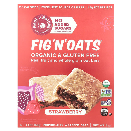 Made in Nature, Fig 'N' Oats®, Strawberry, 5 Individually Wrapped Bars, 1.4 oz (40 g) Each