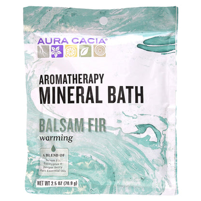 Aura Cacia, Aromatherapy Mineral Bath, Warming Balsam Fir, 2.5 oz (70.9 g)