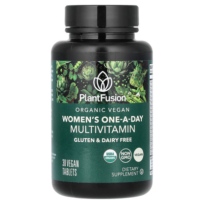 PlantFusion, Women's One-A-Day Multivitamin, Organic Vegan, 30 Vegan Tablet