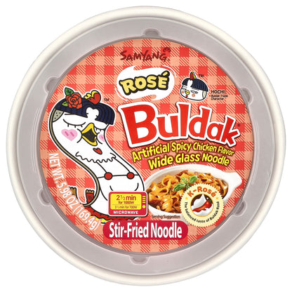 Buldak®, Stir-Fried Noodle, Spicy Chicken, Rose, 5.98 oz (169.4 g)