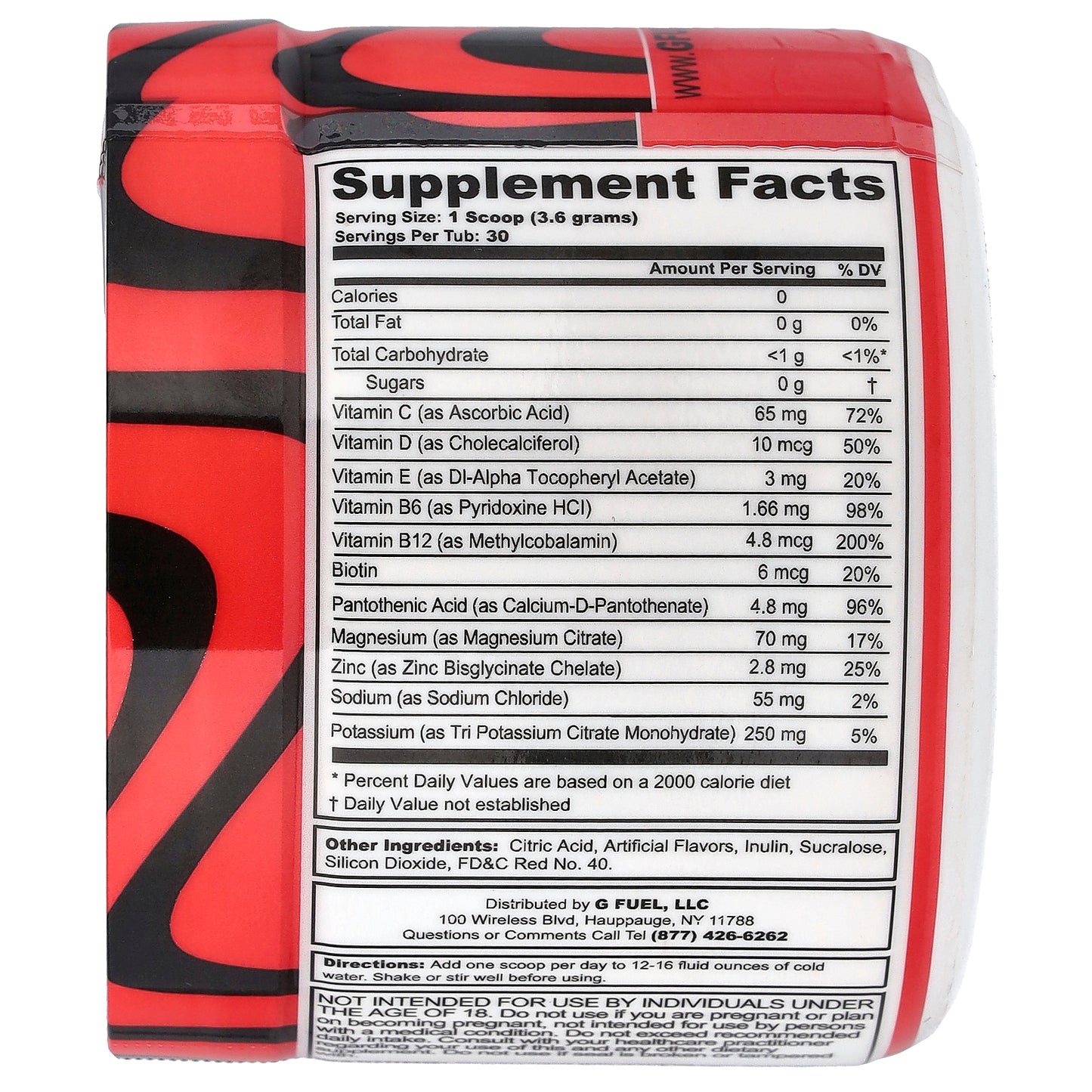 G FUEL, Supreme Hydration, PewDiePie® Lingonberry, 3.8 oz (108 g)