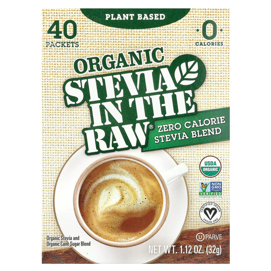 In the Raw, Organic Stevia In The Raw®, Zero Calorie Stevia Blend, 40 Packets, 1.12 oz (32 g)