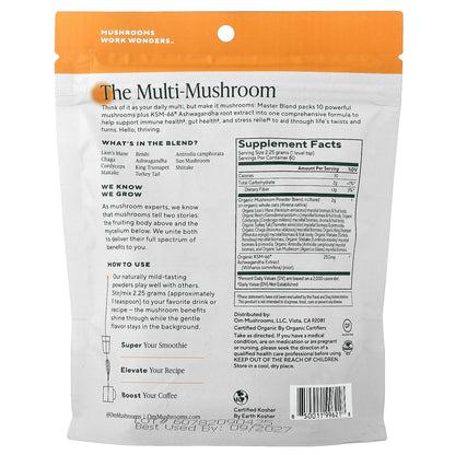 Om Mushrooms, Mushroom Powder, 10 Mushroom Complex, Master Blend + Ashwagandha, 6.34 oz (180 g)