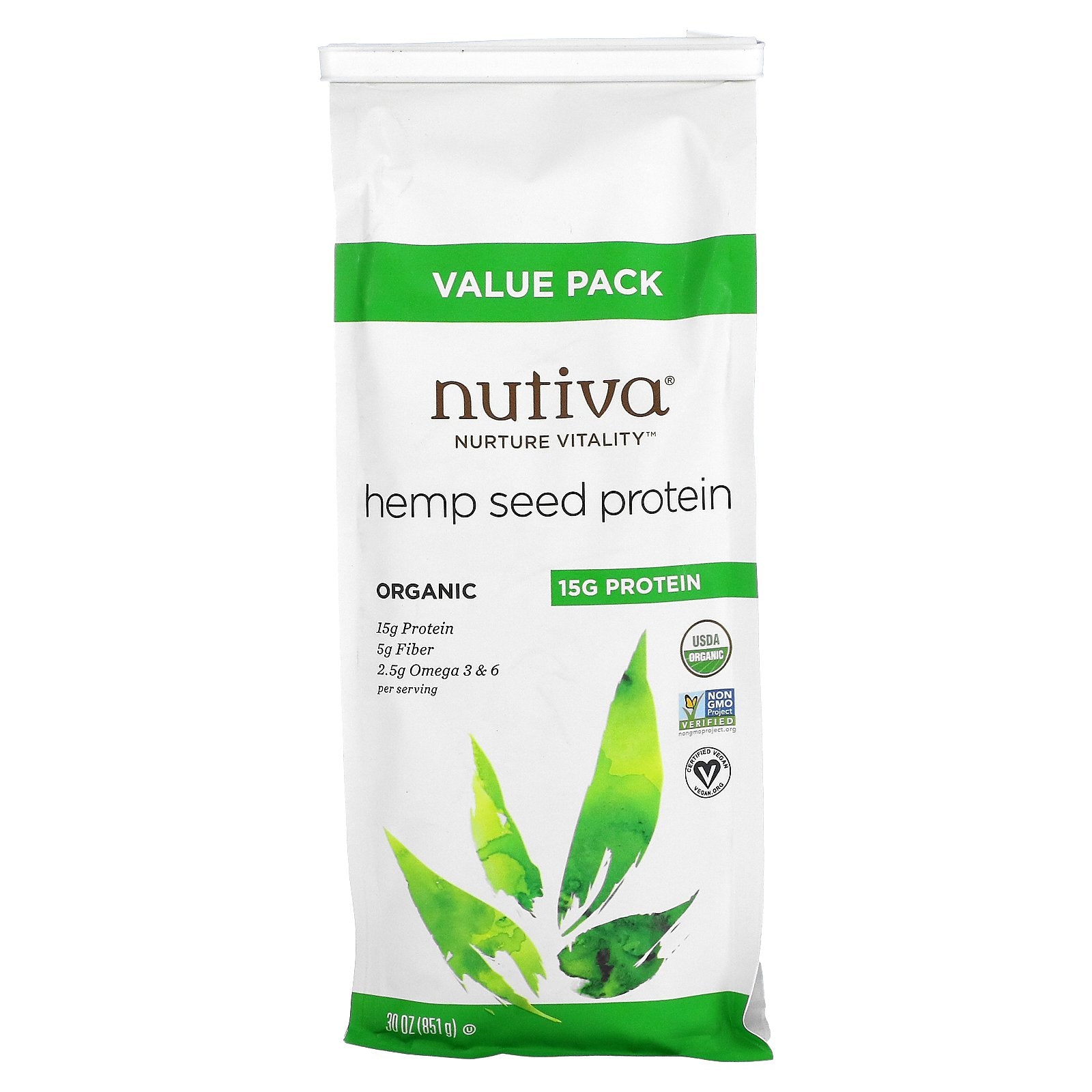 Nutiva, Organic Hemp Seed Protein, 30 oz (851 g)