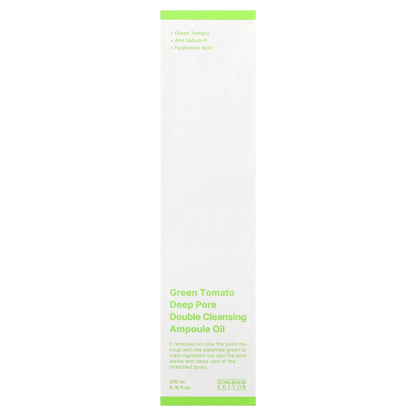 Sungboon Editor, Green Tomato Deep Pore Double Cleansing Ampoule Oil, 6.76 fl oz (200 ml)