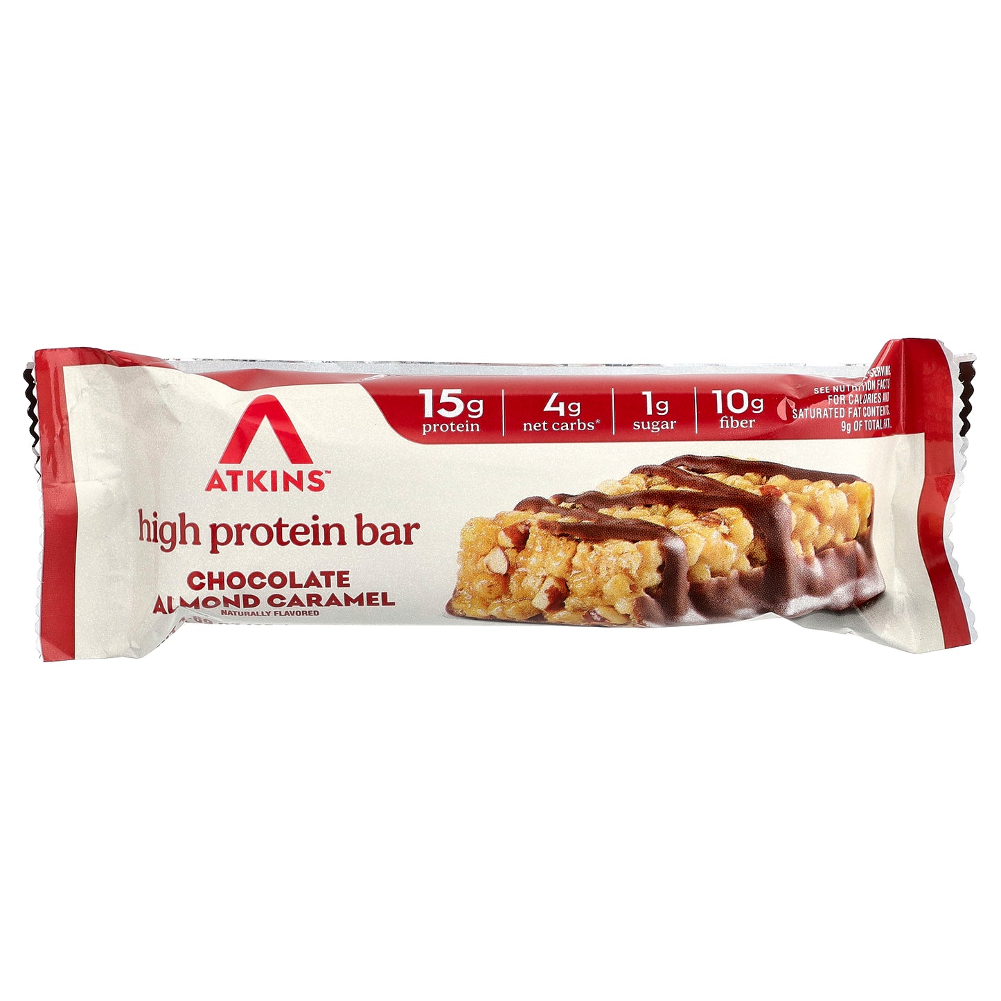 Atkins, High Protein Bar, Chocolate Almond Caramel, 4 Bars, 1.69 oz (48 g) Each