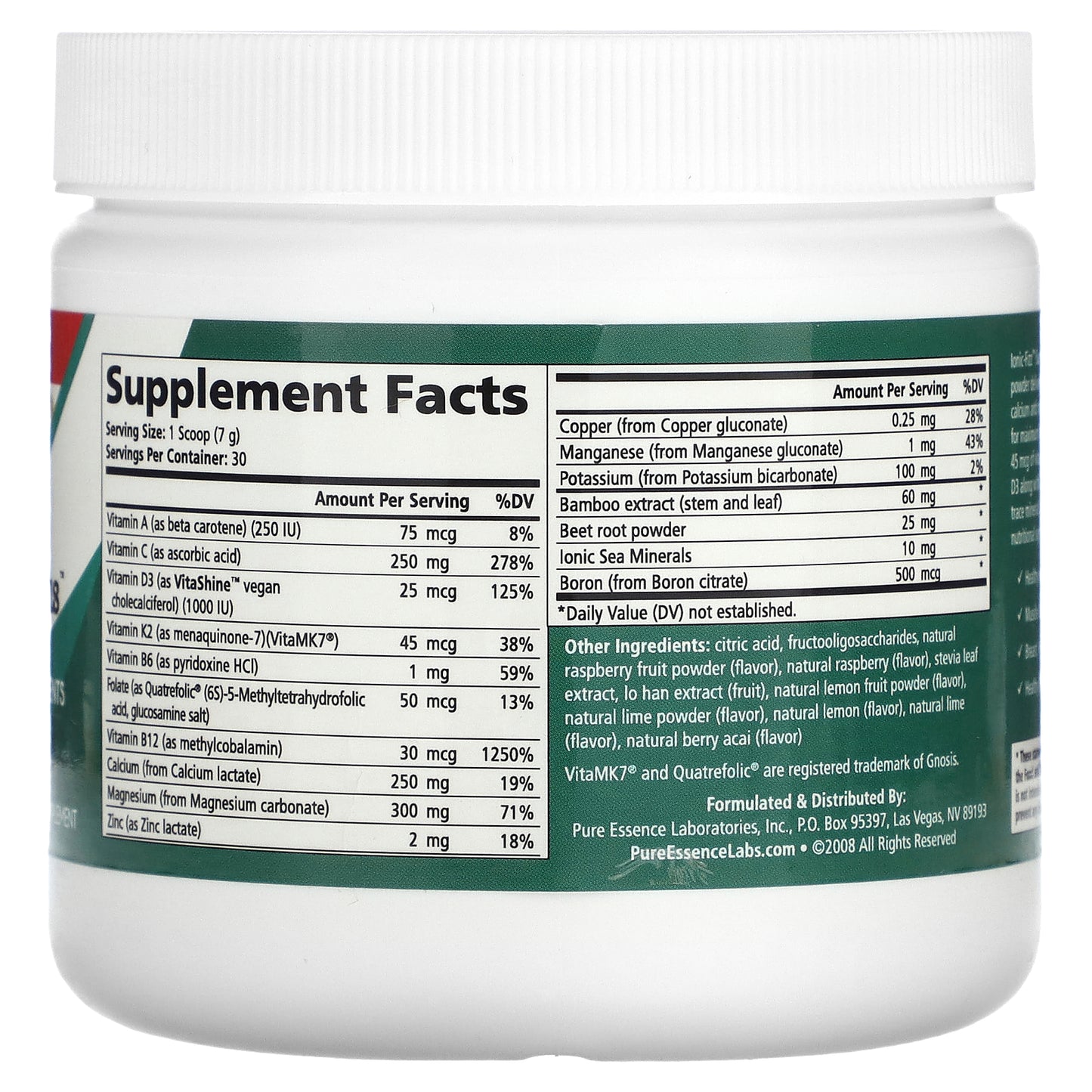 Pure Essence, Ionic-Fizz, Super D-K Calcium Plus, Raspberry-Lemonade, 7.41 oz (210 g)