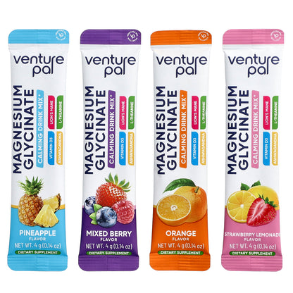 Venture Pal, Calming Drink Mix+, Magnesium Glycinate, Variety, 16 Stick Packs, 0.14 oz (4 g) Each