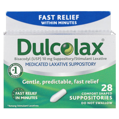 Dulcolax, Medicated Laxative Suppository, 28 Comfort Shaped Suppositories