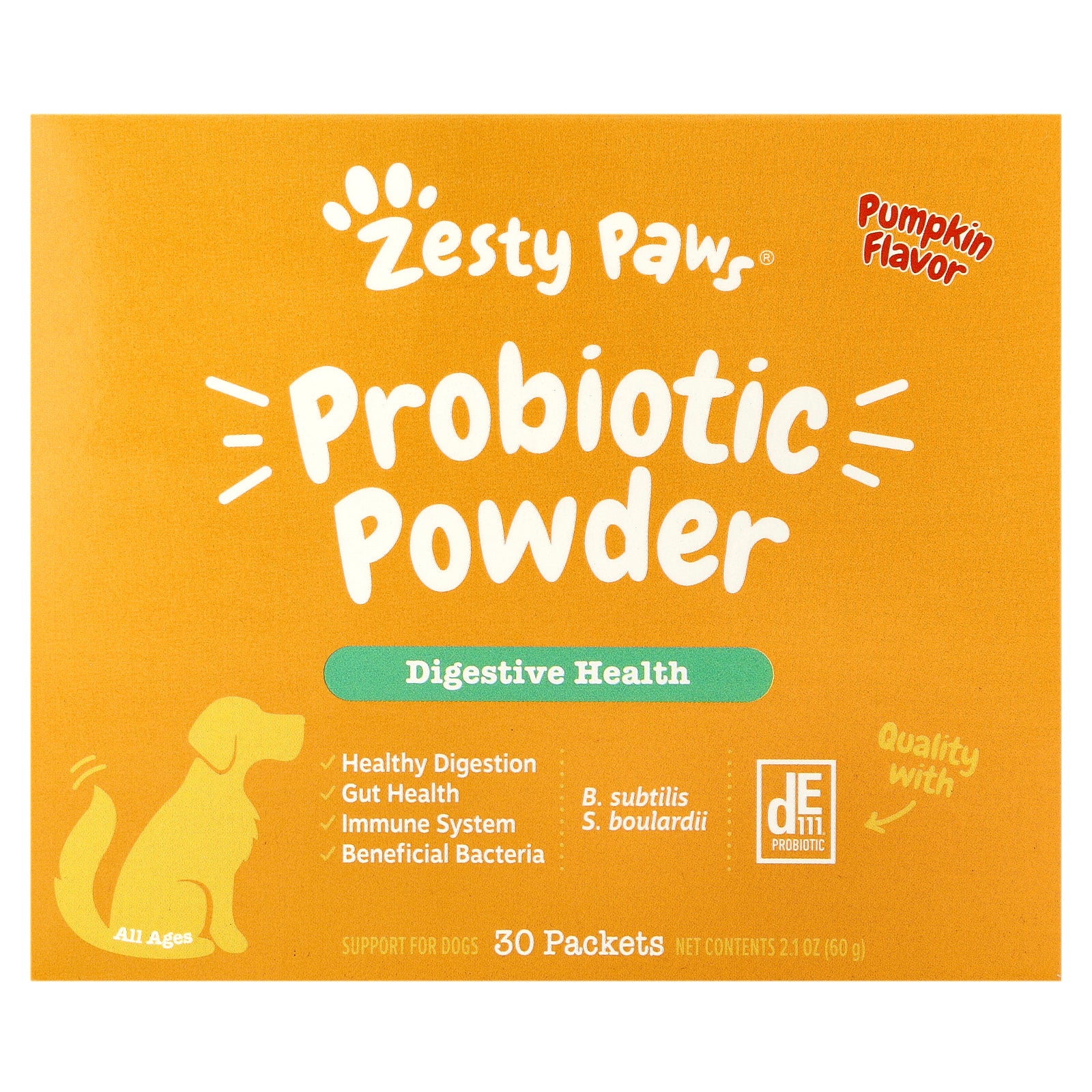 Zesty Paws, Probiotic Powder, For Dogs, All Ages, Pumpkin, 30 Packets, 2.1 oz (60 g)