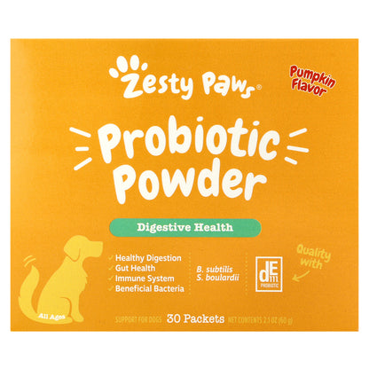 Zesty Paws, Probiotic Powder, For Dogs, All Ages, Pumpkin, 30 Packets, 2.1 oz (60 g)