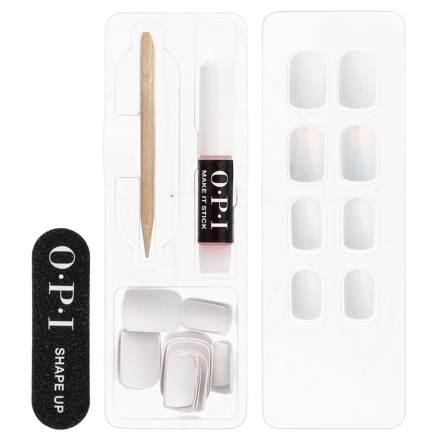 OPI, On Point, Instant Press-On Mani, Short Length, All Ice on Alpine Snow, 27 Piece Kit