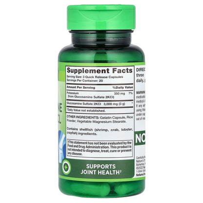 Nature's Truth, Triple Strength Glucosamine Sulfate 2KCL, 60 Quick Release Capsules (1,000 mg per Capsule)