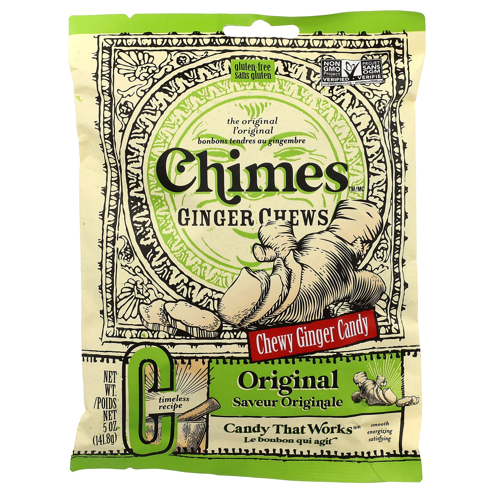 Chimes, Ginger Chews, Original, 5 oz (141.8 g)