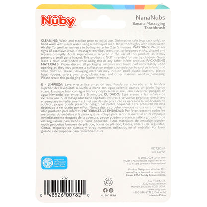 Nuby, NanaNubs, Banana Massaging Toothbrush, 3+ Months, 1 Brush