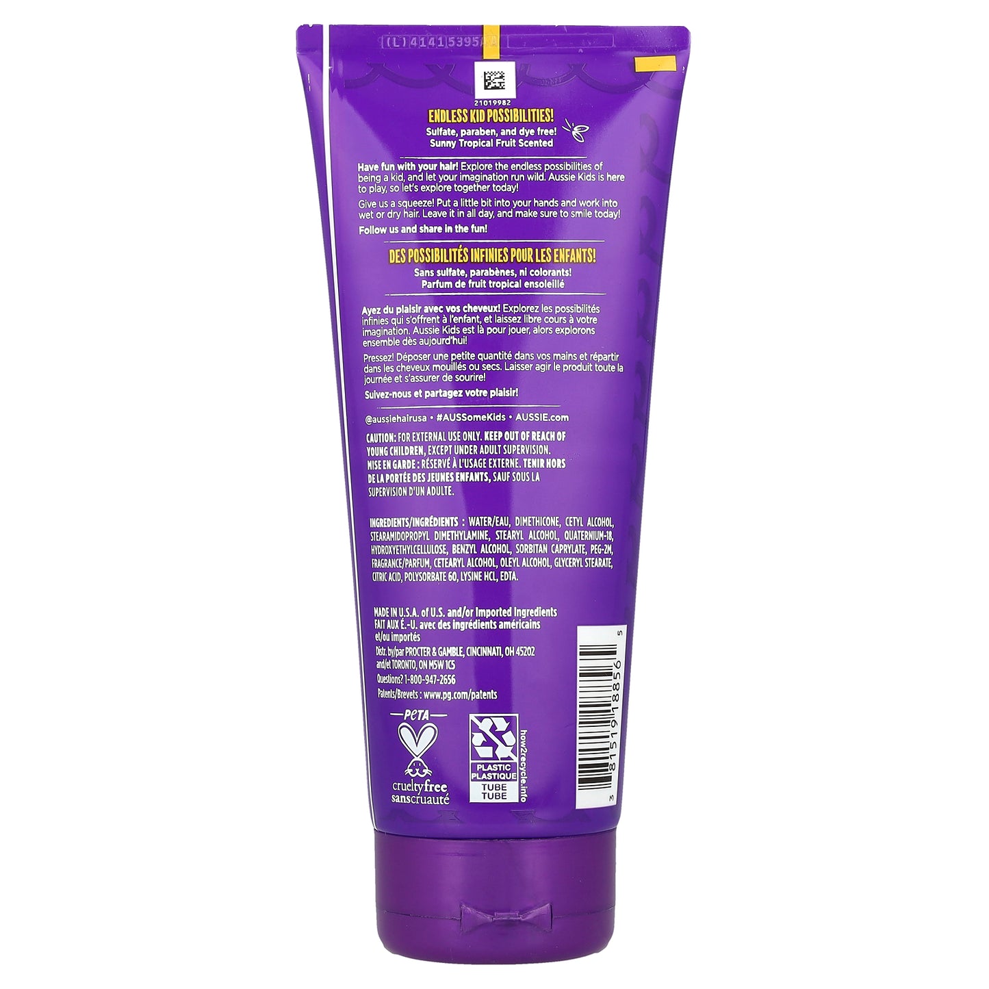 Aussie, Kids, Curly Leave-In Conditioner, Sunny Tropical Fruit, 6.8 oz (193 g)