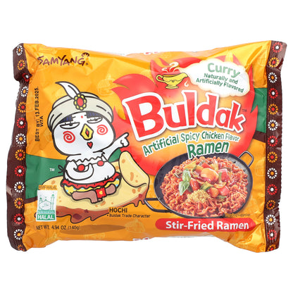 Buldak™, Stir-Fried Ramen, Spicy Chicken, Curry , 5 Packs, 4.94 oz (140 g) Each