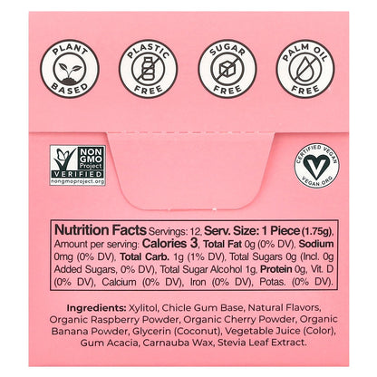 Refresh Gum, Plant-Based Bubble Gum, 12 Pieces