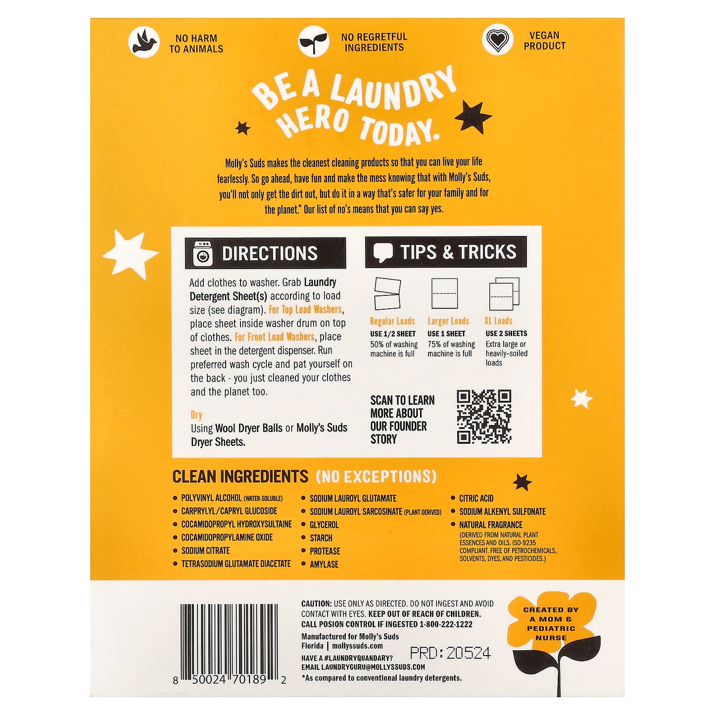 Molly's Suds, Laundry Detergent Sheets, Citrus Grove, 35 Sheets