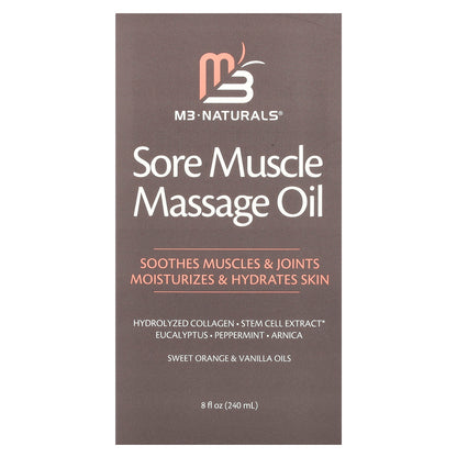 M3, Sore Muscle Massage Oil, Sweet Orange & Vanilla, 8 fl oz (240 ml)