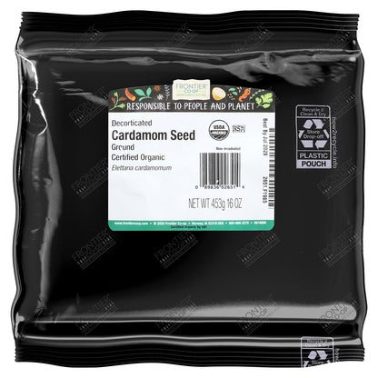 Frontier Co-op, Organic Decorticated Cardamom Seed, Ground, 16 oz (453 g)
