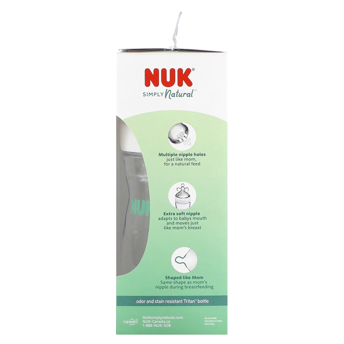 NUK, Simply Natural, Breast and Bottle with Safe Temp, 1+ Months, Medium Flow, 9 oz (270 ml)