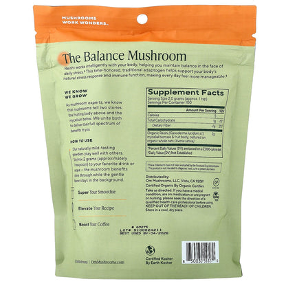 Om Mushrooms, Mushroom Powder, Reishi, 7.05 oz (200 g)