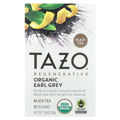 TAZO, Regenerative, Black Tea, Organic Earl Grey, 16 Tea Bags, 1.38 oz (39 oz)