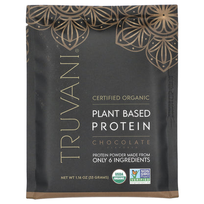 Truvani, Plant Based Protein Powder, Chocolate , 10 Packs, 1.16 oz (33 g) Each