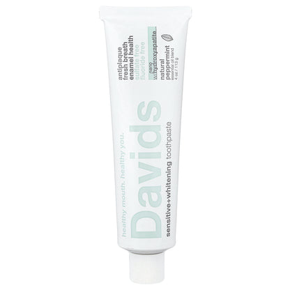 Davids, Hydroxi™, Sensitive + Whitening Toothpaste, Natural Peppermint , 4 oz (113 g)