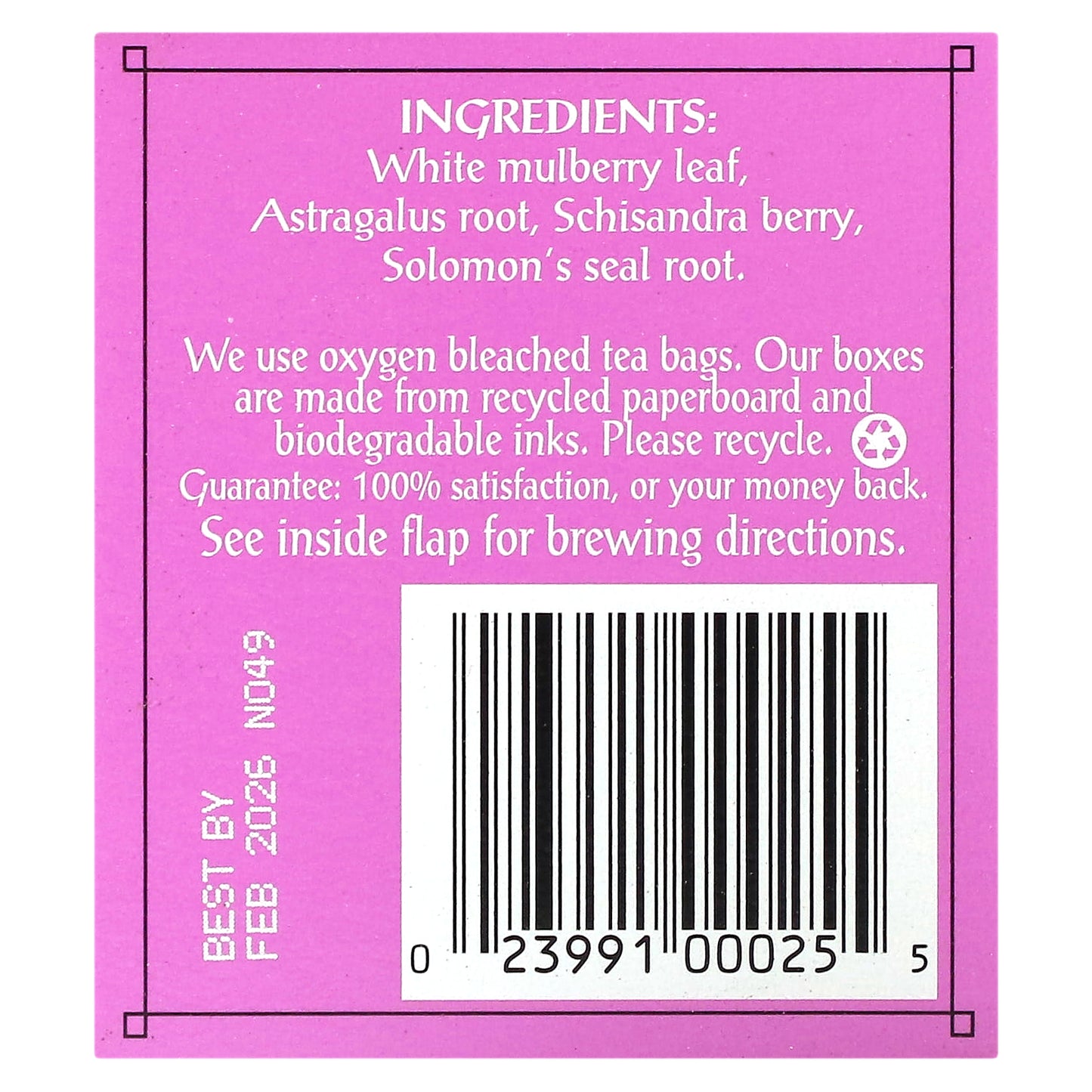 Triple Leaf Tea, Mulberry Leaf Tea, Caffeine-Free, 20 Tea Bags, 1.16 oz (33 g)