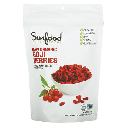 Sunfood, Raw Organic Goji Berries, 8 oz (227 g)