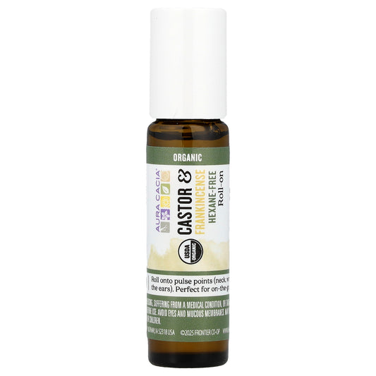 Aura Cacia, Roll-On, Castor & Frankincense, 0.31 fl oz (9.2 ml)