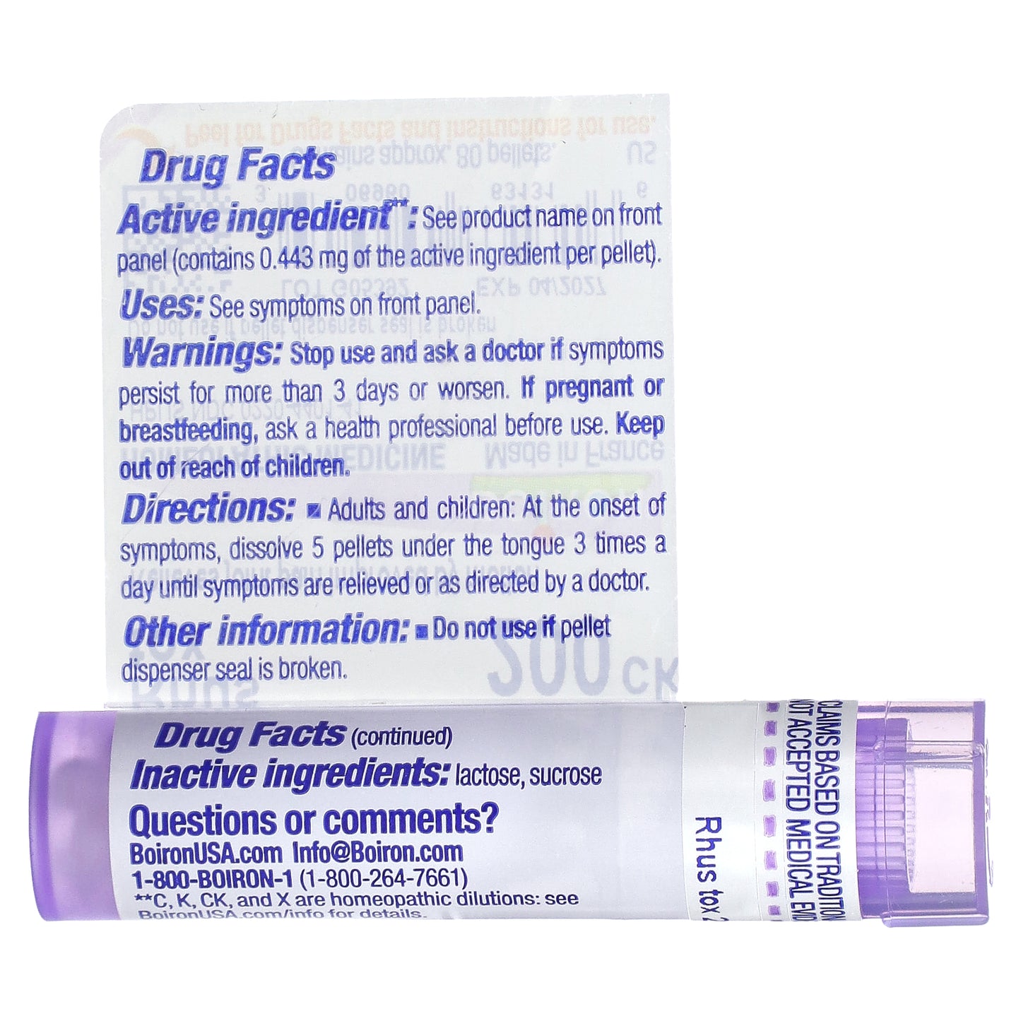 Boiron, Rhus Tox, 200CK, Joint Pain Relief, Approx 80 Pellets