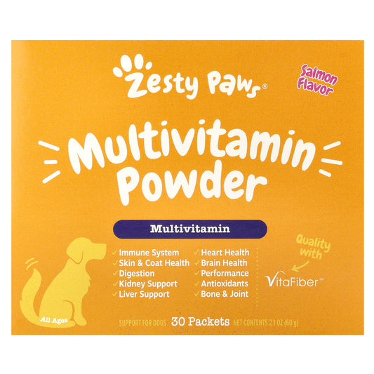 Zesty Paws, Multivitamin Powder, For Dogs, All Ages, Salmon, 30 Packets, 2.1 oz (60 g)