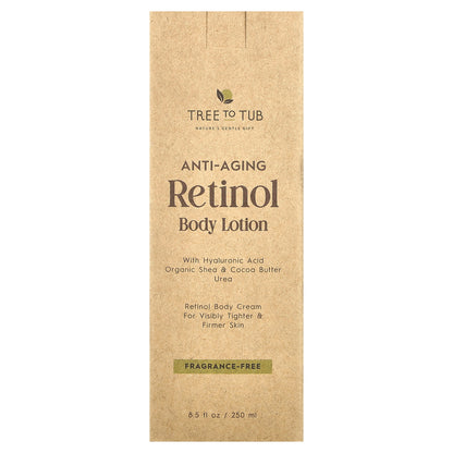 Tree To Tub, Anti-Aging Retinol Body Lotion, Fragrance-Free, 8.5 fl oz (250 ml)