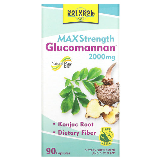 Natural Balance, Glucomannan™, Maximum Strength, 2,000 mg, 90 Capsules (666 mg per Capsule)