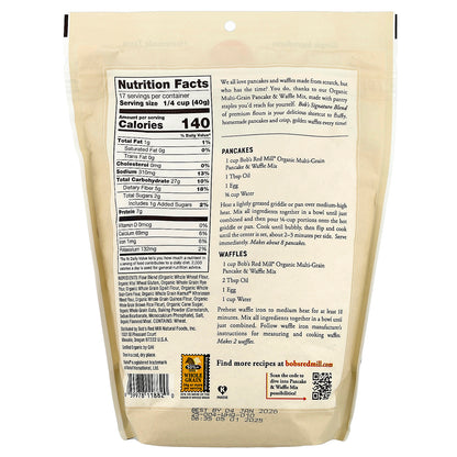 Bob's Red Mill, Organic Multi-Grain Pancake & Waffle Mix, 24 oz (680 g)