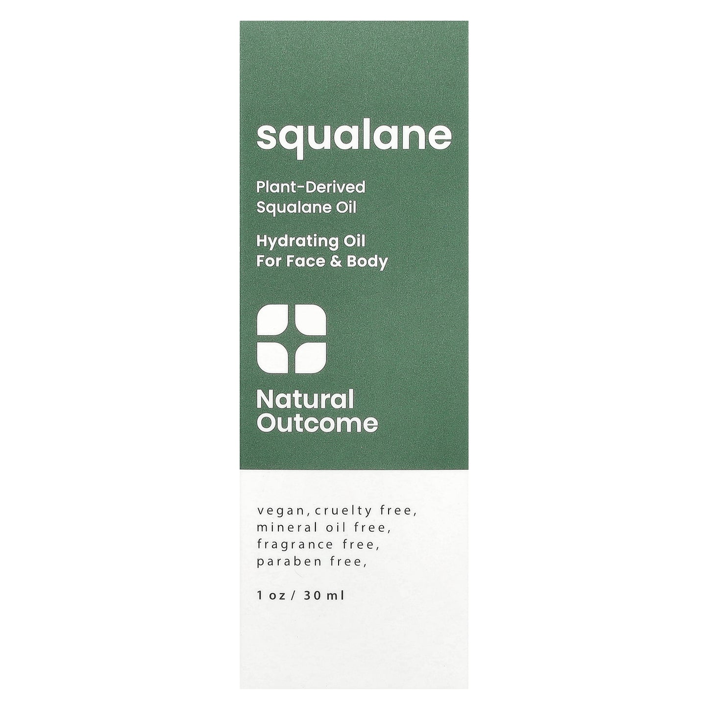 Natural Outcome, Squalane, Hydrating Oil for Face & Body, Fragrance Free, 1 oz (30 ml)